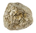 unpolished pyrite rock isolated on white