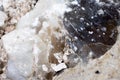 Unpolished quartz excavating or deposit. Semi-precious gems mining