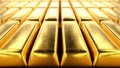 Camera moves over raw unpolished gold bars. Ultimate wealth concept. Seamless loop