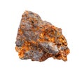 unpolished rusty Hematite rock (iron ore) isolated Royalty Free Stock Photo