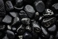 Unpolished Silver black rocks. Generate Ai