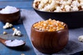 Unpopped corn kernels for making popcorn Royalty Free Stock Photo