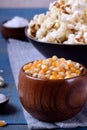 Unpopped corn kernels for making popcorn Royalty Free Stock Photo