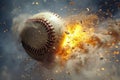 Unpredictable Baseball bat explosion ball. Generate Ai Royalty Free Stock Photo