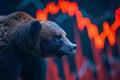Unpredictable Bears stock market graph. Generate Ai