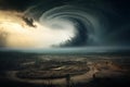 Unpredictable Storm tornado nature. Generate Ai Royalty Free Stock Photo