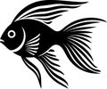 Angelfish - black and white vector illustration