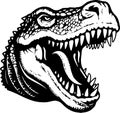 Crocodile - black and white isolated icon - vector illustration