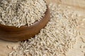 Unprocessed healthy dark rice, close up Royalty Free Stock Photo