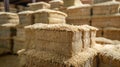 Unprocessed Rice Stacks in White Rice Mill Royalty Free Stock Photo