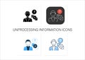 Unprocessing information icons set Royalty Free Stock Photo