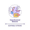 Unprofessional behavior concept icon