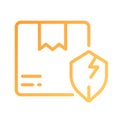 Unprotected parcel pixel perfect gradient linear vector icon