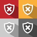 Unprotected shield icon with shade