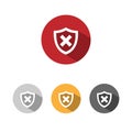 Unprotected shield icon with shade