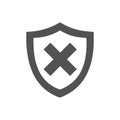 Unprotected shield icon