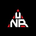 UNR triangle letter logo design with triangle shape. UNR triangle logo design monogram. UNR triangle vector logo template with red Royalty Free Stock Photo