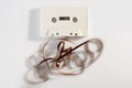 Unraveled cassette tape Royalty Free Stock Photo