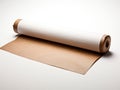 Unraveling the Mysteries: Exquisite Ancient Paper Scroll Displayed on a Pristine White Background