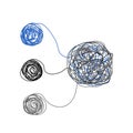 Unraveling tangled tangle. Vector
