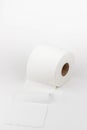 An unravelling, white roll of toilet paper. Royalty Free Stock Photo