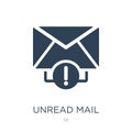 unread mail icon in trendy design style. unread mail icon isolated on white background. unread mail vector icon simple and modern Royalty Free Stock Photo