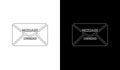 Unread message notification icon on white and dark background minimal design Royalty Free Stock Photo