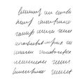 Unreadable doodle draft write by pen isolated on white background. Handwritten scribble letter. Freehand text note. Illegible Royalty Free Stock Photo