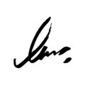 Unreadable handwriting font signature text on white background