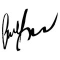 Unreadable handwriting font signature text on white background