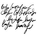 Unreadable handwriting font signature text on white background