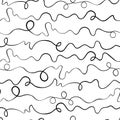 Unreadable handwritten scribble seamless pattern