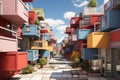 Unreal bauhaus architecture, abstract city. AI generative