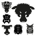 Unreal fantastic animals and monsters  vector set 4 Royalty Free Stock Photo