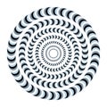 Unreal and hypnotic optical illusion. Creative trick and nystagmus vector illustration.