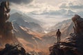 Unreal Mountain Vista: 8K Trending Concept Art in Photorealistic RGB