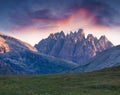 Unreal mountin peaks in the Tre Cime Di Lavaredo National Park a