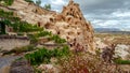 Unreal world of Cappadocia. Colorful Pigeon valley. Uchisar village located, Nevsehir Province in the Cappadocia region of Turkey