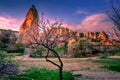 Unreal world of Cappadocia, Fairy Chimneys in Red Love Valley, Thousand of cave dwellings were carved out of the soft volcanic