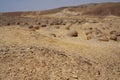 Unreally spherical rocks in Nahal Keidar reserve, South Israel, sunset time