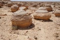 Unreally spherical rocks in Nahal Keidar reserve, South Israel, sunset time