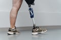 Unrecognisable male wearing prosthetic leg