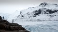 Unrecognised people enjoing the vatnajokull glacier in Iceland