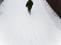 Unrecognizabl woman walking away Royalty Free Stock Photo