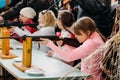 Unrecognizable Belarusian secondary school pupils