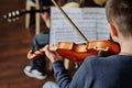 Unrecognizable Boy Playing In Orchestra Royalty Free Stock Photo