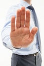 Unrecognizable businessman demonstrating a gesture of a rejecti Royalty Free Stock Photo