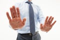Unrecognizable businessman demonstrating a gesture of a rejecti Royalty Free Stock Photo