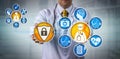 Data Security For Doctor Providing Telemedicine Royalty Free Stock Photo