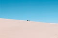 Unrecognizable couple at huge sand dunes, Dunas de Taton, Catamarca, Argentina